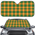 Irish Themed Plaid Pattern Print Car Windshield Sun Shade