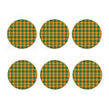 Irish Themed Plaid Pattern Print Coaster Set