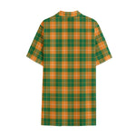 Irish Themed Plaid Pattern Print Cotton Hawaiian Shirt