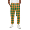 Irish Themed Plaid Pattern Print Cotton Sweatpants
