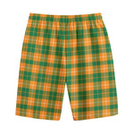 Irish Themed Plaid Pattern Print Cotton Shorts