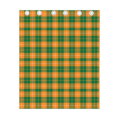 Irish Themed Plaid Pattern Print Curtain