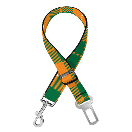 Irish Themed Plaid Pattern Print Dog Seat Belt