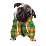 Irish Themed Plaid Pattern Print Dog Zip Up Hoodie