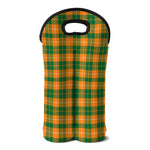Irish Themed Plaid Pattern Print Double Neoprene Wine Tote