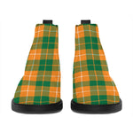 Irish Themed Plaid Pattern Print Flat Ankle Boots