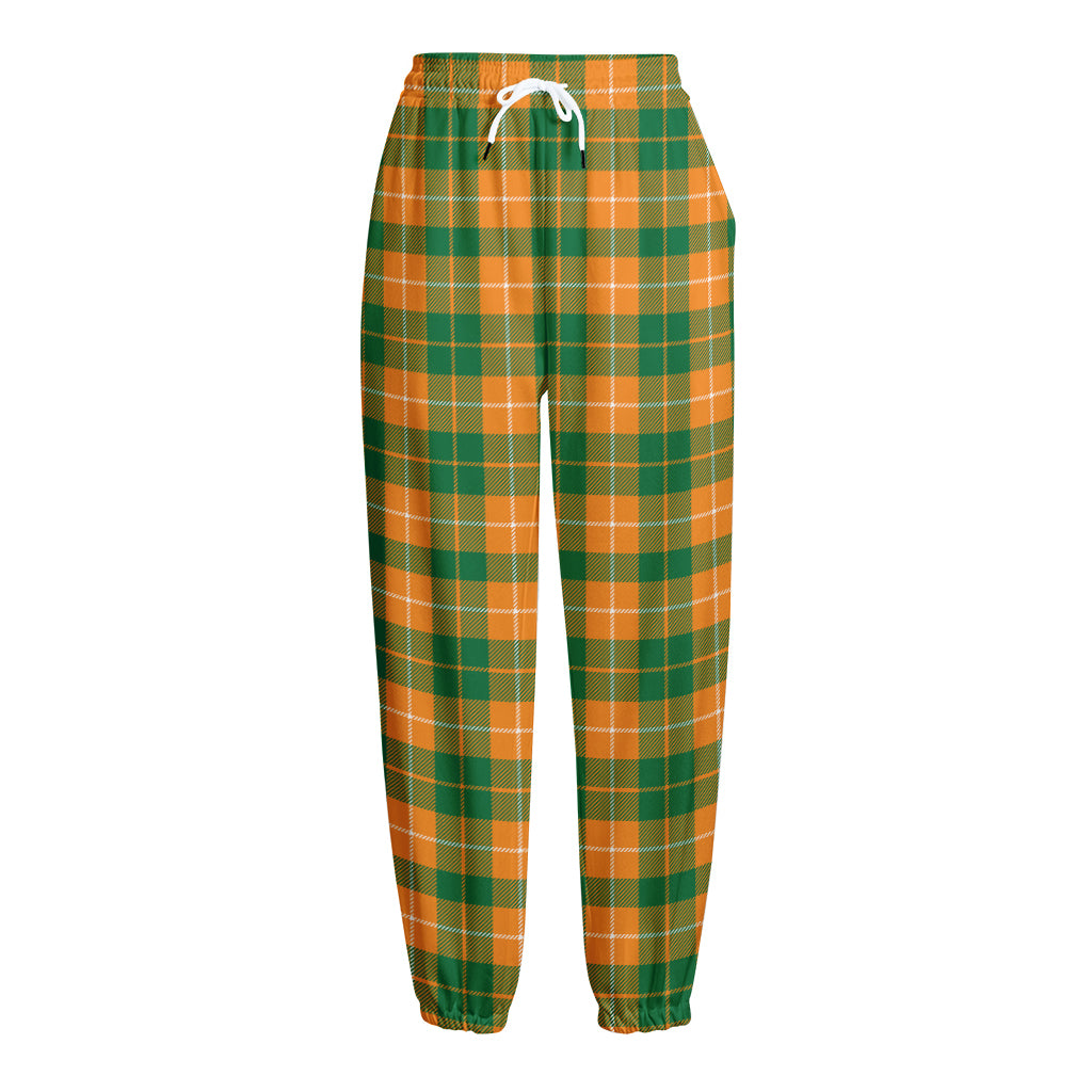 Irish Themed Plaid Pattern Print Fleece Lined Knit Pants