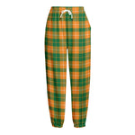Irish Themed Plaid Pattern Print Fleece Lined Knit Pants