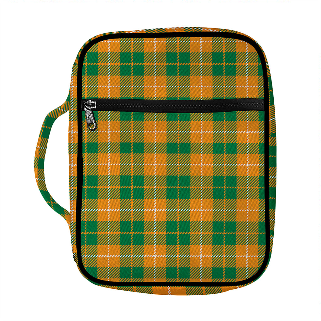 Irish Themed Plaid Pattern Print Front Pocket Bible Bag