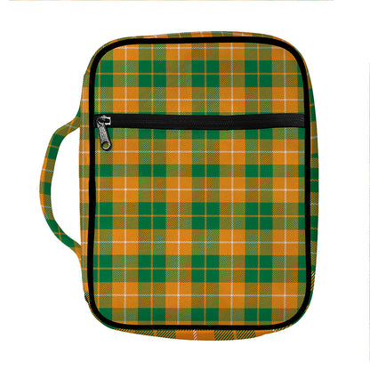 Irish Themed Plaid Pattern Print Front Pocket Bible Bag