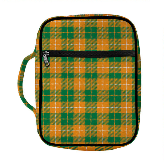 Irish Themed Plaid Pattern Print Front Pocket Bible Bag