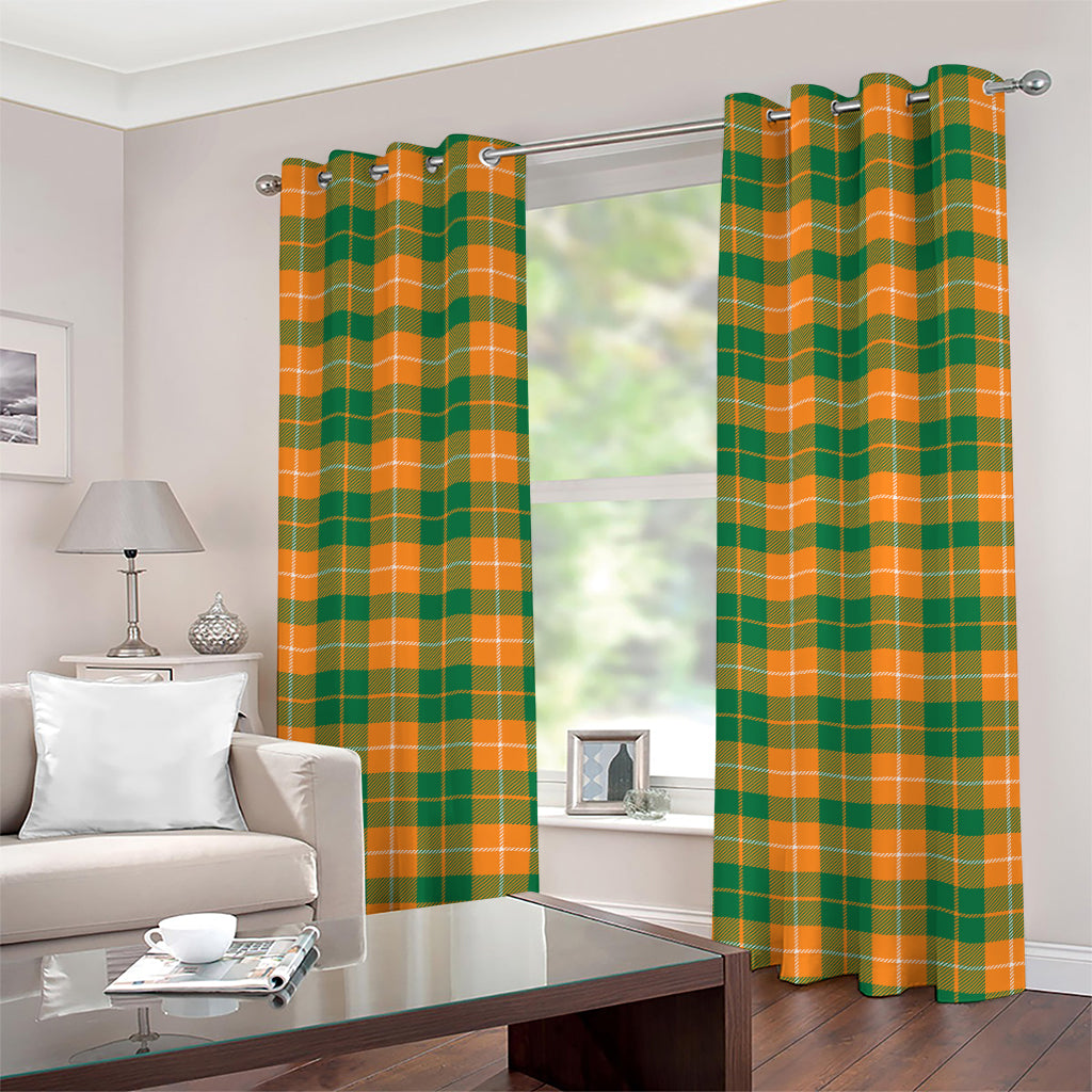 Irish Themed Plaid Pattern Print Grommet Curtains