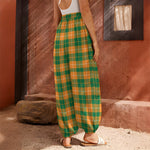 Irish Themed Plaid Pattern Print Harem Pants
