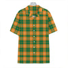 Irish Themed Plaid Pattern Print Hawaiian Shirt