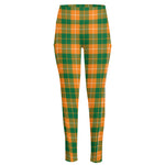 Irish Themed Plaid Pattern Print High-Waisted Pocket Leggings