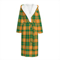 Irish Themed Plaid Pattern Print Hooded Bathrobe