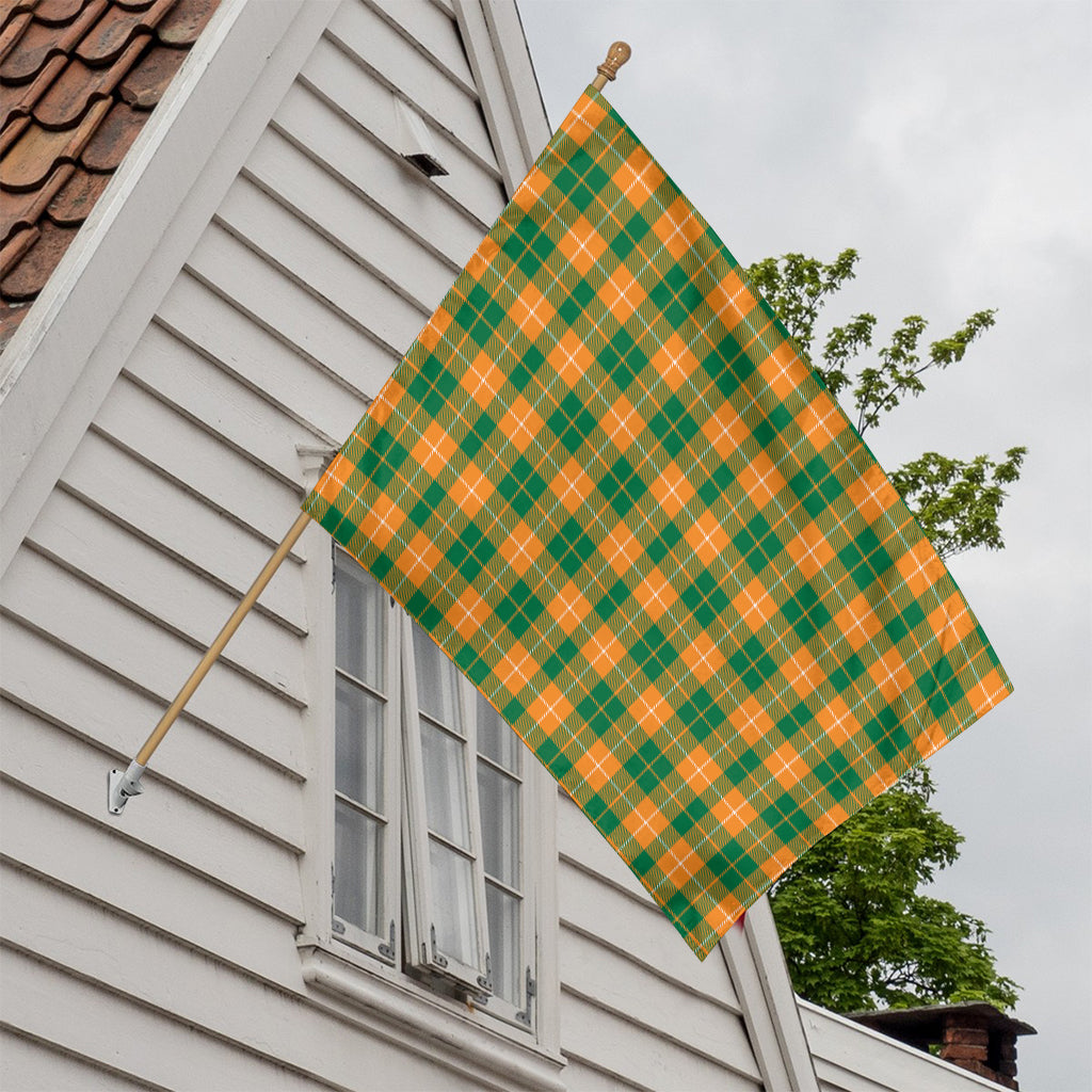 Irish Themed Plaid Pattern Print House Flag
