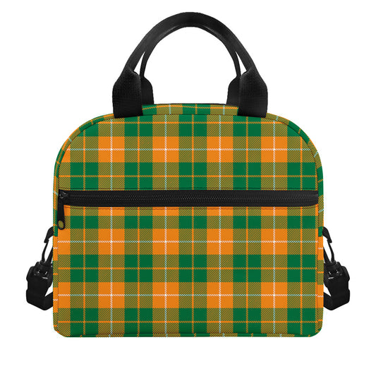 Irish Themed Plaid Pattern Print Insulated Lunch Bag