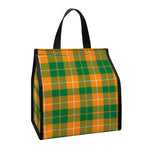 Irish Themed Plaid Pattern Print Insulated Lunch Tote