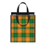 Irish Themed Plaid Pattern Print Insulated Lunch Tote