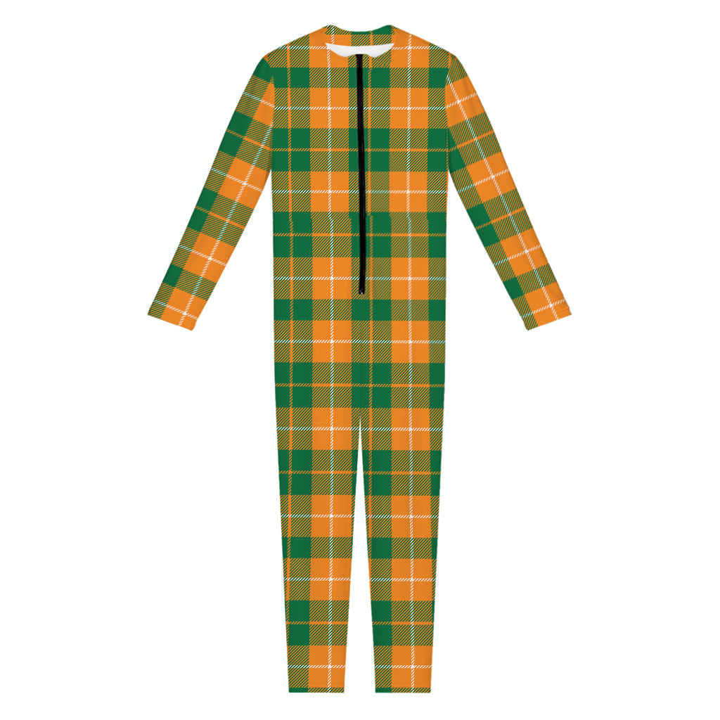 Irish Themed Plaid Pattern Print Jumpsuit