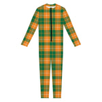 Irish Themed Plaid Pattern Print Jumpsuit