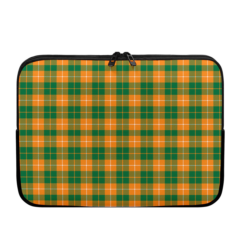 Irish Themed Plaid Pattern Print Laptop Sleeve