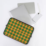 Irish Themed Plaid Pattern Print Laptop Sleeve