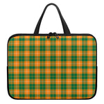 Irish Themed Plaid Pattern Print Laptop Sleeve With Handle