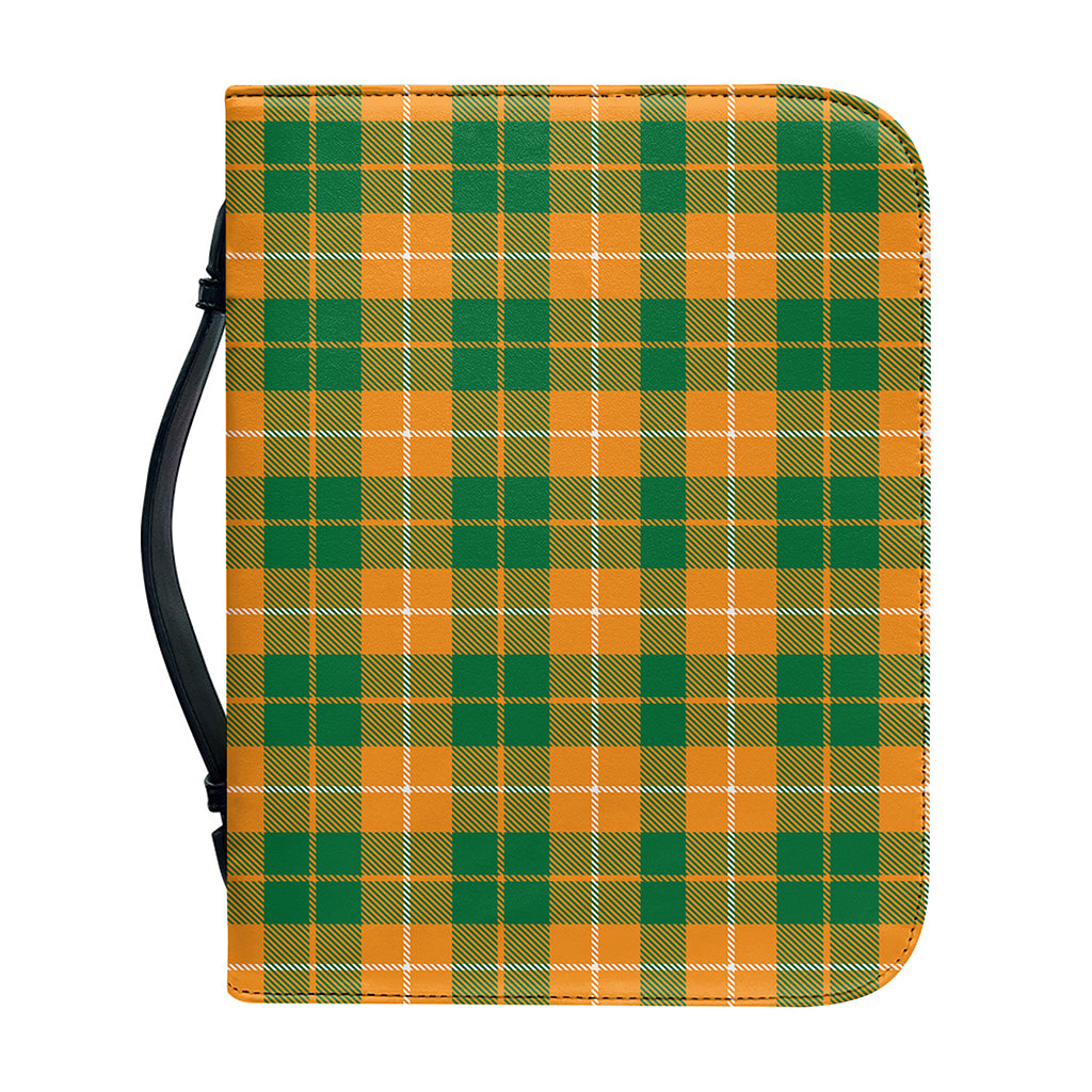 Irish Themed Plaid Pattern Print Leather Bible Cover
