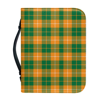 Irish Themed Plaid Pattern Print Leather Bible Cover