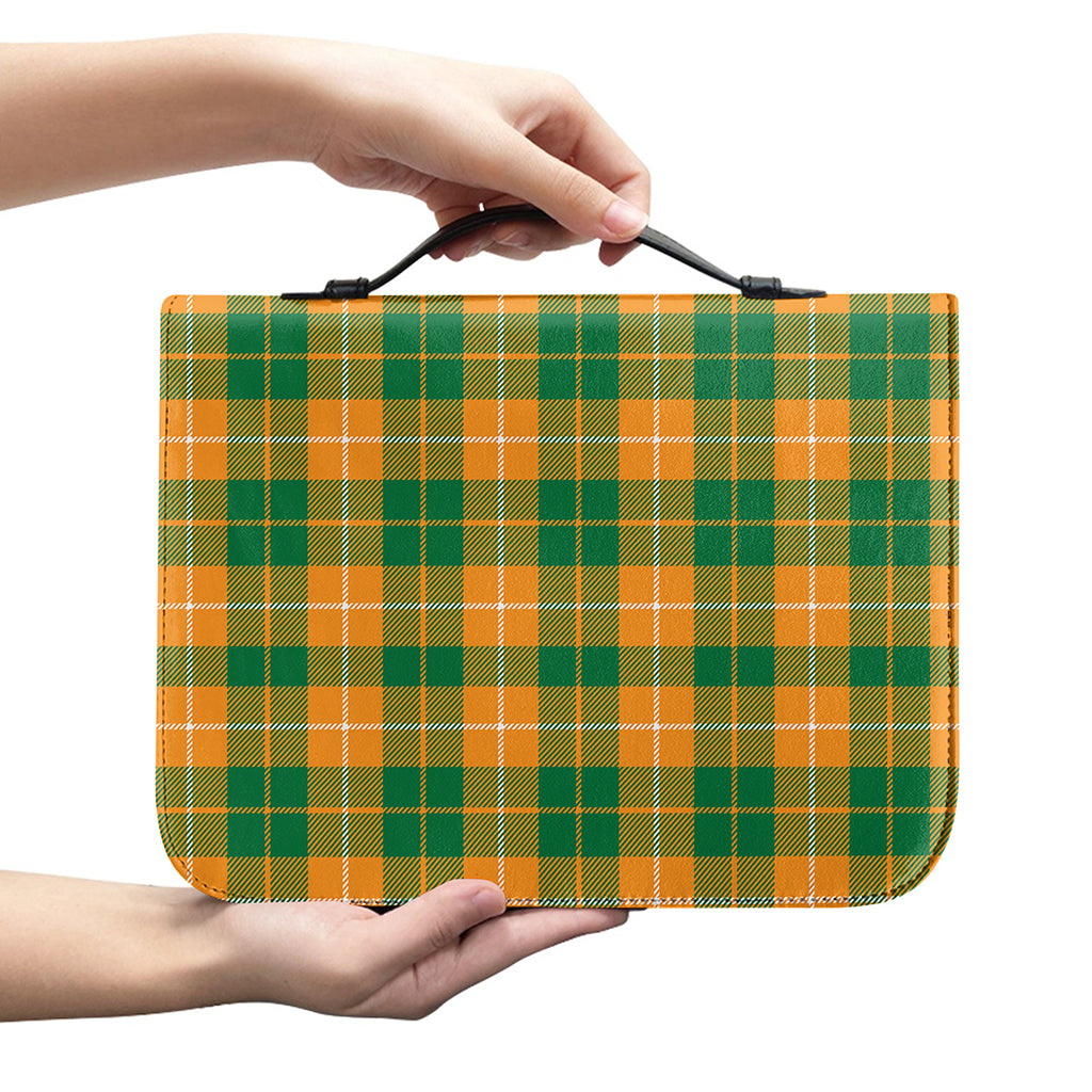 Irish Themed Plaid Pattern Print Leather Bible Cover
