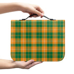 Irish Themed Plaid Pattern Print Leather Bible Cover