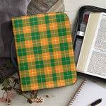 Irish Themed Plaid Pattern Print Leather Bible Cover