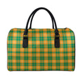 Irish Themed Plaid Pattern Print Leather Duffel Bag
