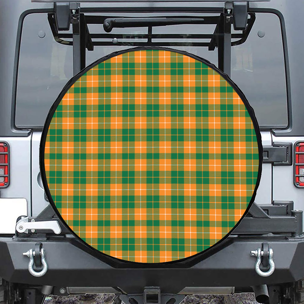 Irish Themed Plaid Pattern Print Leather Spare Tire Cover