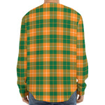 Irish Themed Plaid Pattern Print Long Sleeve Baseball Jersey