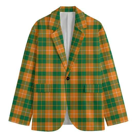 Irish Themed Plaid Pattern Print Men's Blazer
