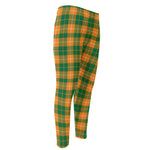 Irish Themed Plaid Pattern Print Men's Compression Pants