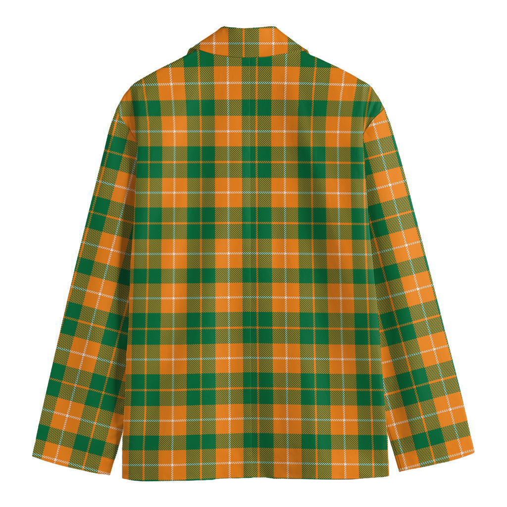 Irish Themed Plaid Pattern Print Men's Cotton Blazer
