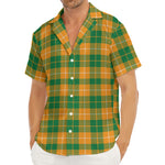 Irish Themed Plaid Pattern Print Men's Deep V-Neck Shirt