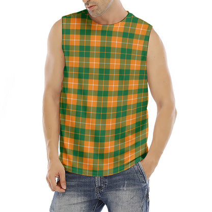 Irish Themed Plaid Pattern Print Men's Fitness Tank Top