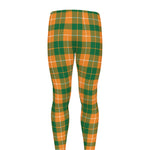 Irish Themed Plaid Pattern Print Men's leggings