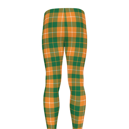 Irish Themed Plaid Pattern Print Men's leggings