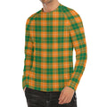 Irish Themed Plaid Pattern Print Men's Long Sleeve Rash Guard