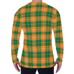 Irish Themed Plaid Pattern Print Men's Long Sleeve T-Shirt