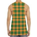 Irish Themed Plaid Pattern Print Men's Muscle Tank Top