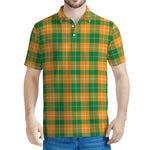 Irish Themed Plaid Pattern Print Men's Polo Shirt