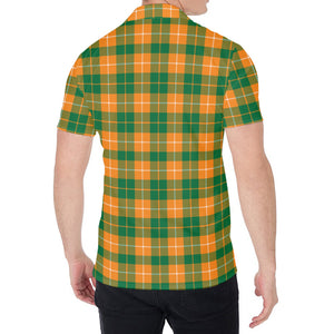 Irish Themed Plaid Pattern Print Men's Shirt