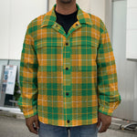 Irish Themed Plaid Pattern Print Men's Shirt Jacket
